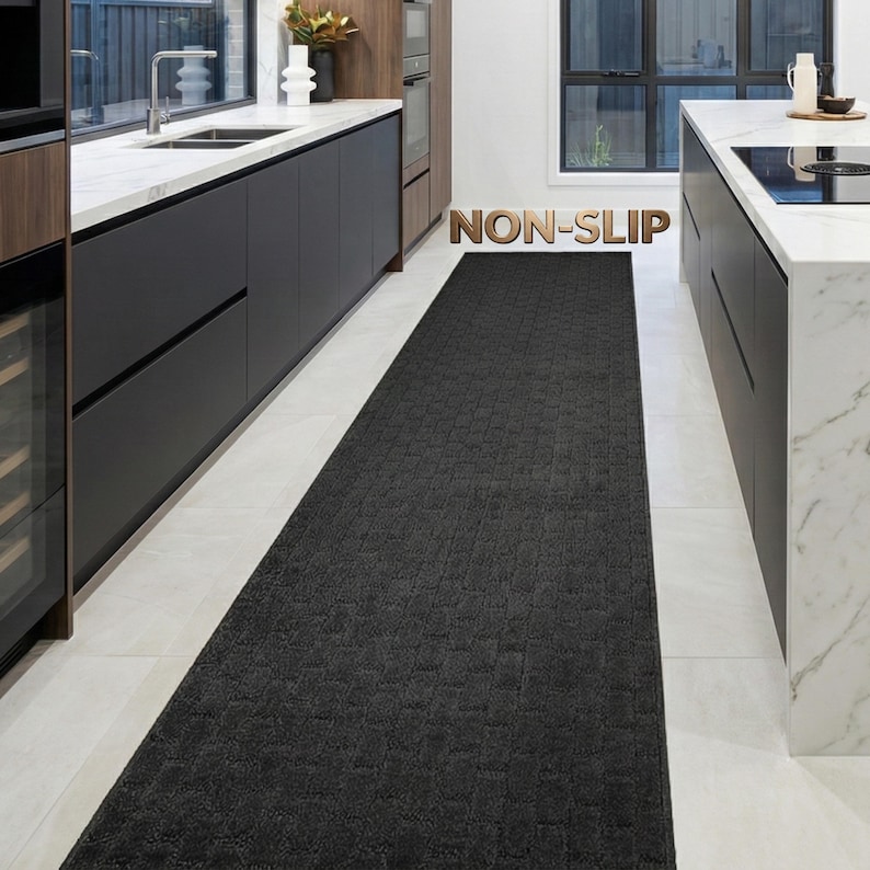 Custom Anthracite Gray Runner Rug | Cut to Length | Ships Flat & Crease ...