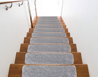 Soft Shaggy Stair Treads Sets | Non-Slip Step Treads with Rubber Backing | Washable Step Protector | Pet Friendly | DIY | 8.5'' x 28'' |