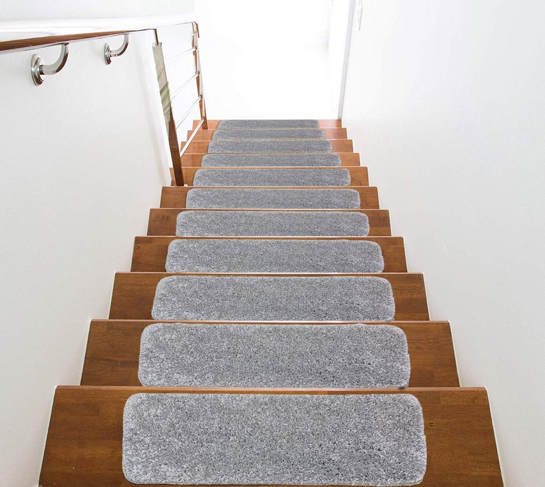 Soft Shaggy Stair Treads Sets Nonslip Step Treads With Etsy