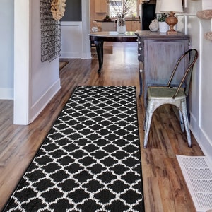 Customizable Length Hallway Runner Rug with Slip Skid Resistant Rubber Backing,Narrow Long Hall Corridor Floor Decor,Non Slippery Runner Rug