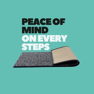 Black Speckled Stair Treads Custom Depth | Washable | Rubber Backing | Non-Slip | Residue-Free