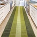 Wide Width CUSTOM Size Mod 70s Retro Vintage Style  Hallway Entryway Kitchen Laundry Carpet Runner Rug, Non Slip Rubber Back, Avocado Green 