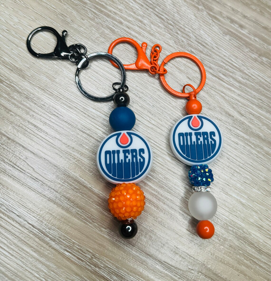 Bar Keychain, Hockey Keychain, Edmonton Hockey, Orange and Blue, Gifts