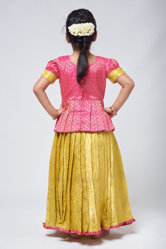 Brocade pattu pavadai sale
