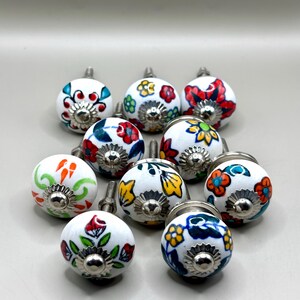 Set van 10 kleine meubelknopjes van 3 cm – kleurrijke keramische ladeknopjes – verzonden vanuit Frankrijk
