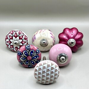 Tiradores de cerámica rosa para muebles infantiles – pomos para cajones de habitaciones infantiles – pomos decorativos para muebles – envíos desde Francia