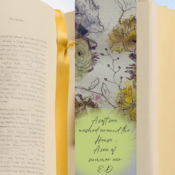 Emily Dickinson quote bookmark, about the sea, summer, soft air