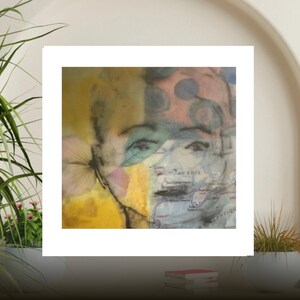 Peinture à l'encaustique (cire) faite main, téléchargement numérique, cadeau pour elle/lui, portrait d'une fille, peinture avec carte du Québec.