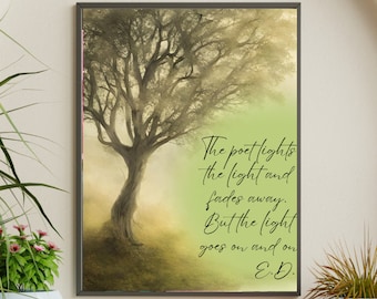 Emily Dickinson quote wall art digital download for her