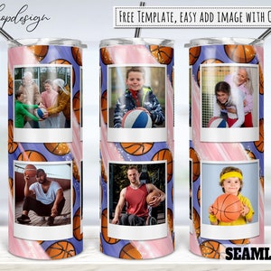 Basketball Milky Way Picture Photo Frame Tumbler, 20 Oz Tumbler, Skinny Tumbler, Sublimation Graphics, Digital Download,Full Wrap,Png Design