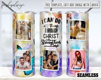 Christian Bible Verse Photo Frame Tumbler Design (Digital Download)