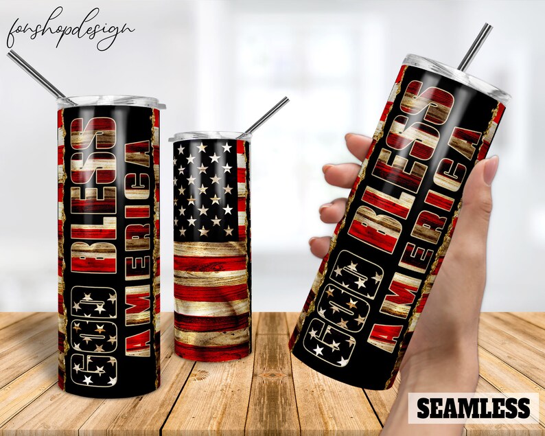 Tumbler wrap god bless america