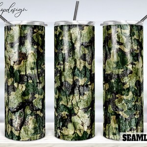 Vaso sin costuras de grano de madera de camuflaje, vaso de 20 oz, vaso delgado, cónico y recto, gráficos de sublimación, descarga digital, envoltura Png