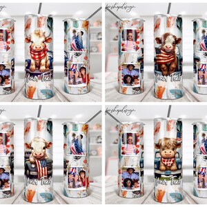 Vaso Highland de vaca bebé, marco de fotos, vaso flaco de 20 oz, camión viejo, gráficos de sublimación, descarga digital, diseño Wrap Png