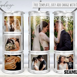 6 fotolijstjes, de heer en mevrouw, huwelijksverjaardag, 20 Oz Tumbler, Skinny Tumbler, sublimatie graphics, digitale download, volledige wrap, PNG-ontwerp