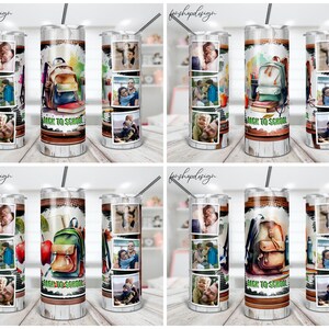 Back To School Tumbler, Picture Photo Frame, 20 Oz Skinny Tumbler, Cadeau voor haar, Sublimatie Graphics, Digitale Download, Wrap Png Design