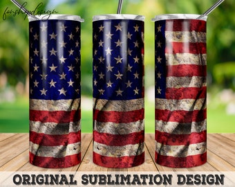 American flag Seamless 20oz Skinny Tapered & Straight Tumbler Sublimation, Waterslide Digital Design Full Tumbler Wrap Png Digital Download