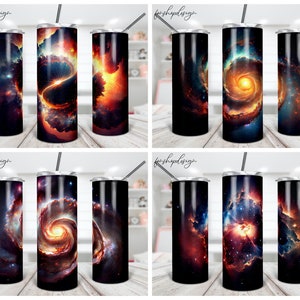 Galaxy Star Colorful Tumbler, 20oz Skinny Tumbler, Space Planets, Gift For Her, Sublimation Graphic, Digital Download, Full Wrap, Png Design