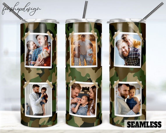 Camouflage Seamless Photo Collage Frame 20oz Skinny Tapered - Etsy