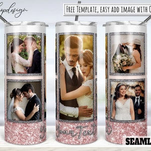 5 fotolijstjes, huwelijksverjaardag, 20 Oz Tumbler, Skinny Tumbler, taps & recht, sublimatie graphics, digitale download, wrap design