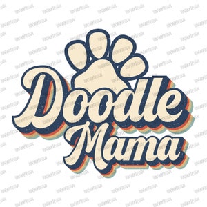Retro Dog Mom Doodle Mama Sublimation, golden doodle shirt, dog mom gift, christmas gift for mom, personalized gift for mom, Design Download