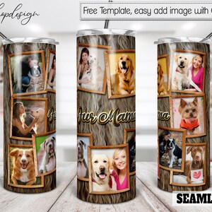 Fur Mama Tumbler, Picture Photo Frame, 20 Oz Tumbler, Dog Mom, Skinny Tumbler, Sublimation Graphics, Digital Download, Full Wrap, Png Design