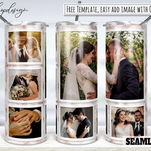 6 fotolijstjes, de heer en mevrouw, huwelijksverjaardag, 20 Oz Tumbler, Skinny Tumbler, sublimatie graphics, digitale download, volledige wrap, PNG-ontwerp