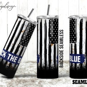 Back the blue thin line police officer background designs