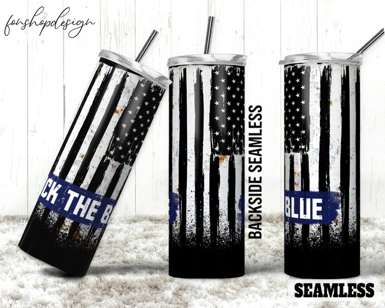 Back the blue thin line police officer background designs