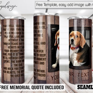 Dog Memorial Tumbler, Picture Photo Frame, 20oz Skinny Tumbler, Pet Loss Gift, Sublimatie Graphics, Digitale Download, Volledige Wrap, Png Design