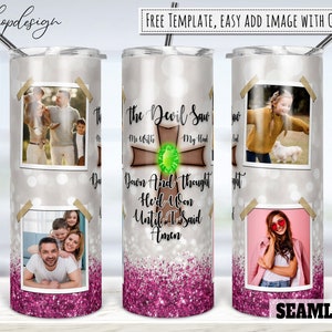 The Devil Saw Me Bow my Head Amen Religous Photo Frame 20oz Skinny Tapered & Straight Tumbler Sublimation, Waterslide Design Full Wrap Png