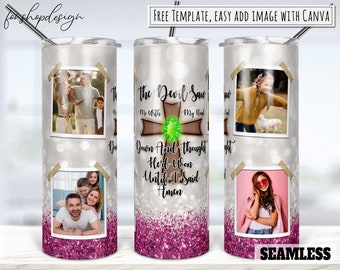 The Devil Saw Me Bow my Head Amen Religous Photo Frame 20oz Skinny Tapered & Straight Tumbler Sublimation, Waterslide Design Full Wrap Png