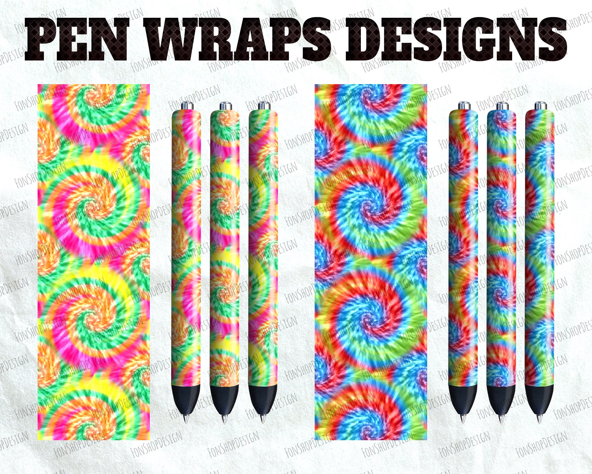 tie dye seamless pen wrap file set waterslide or printable etsy