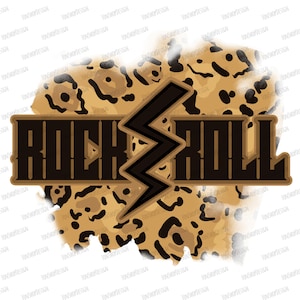 Rock and roll band music png, leopard clipart, digital download, sublimation designs download, instant download, c store for more designs