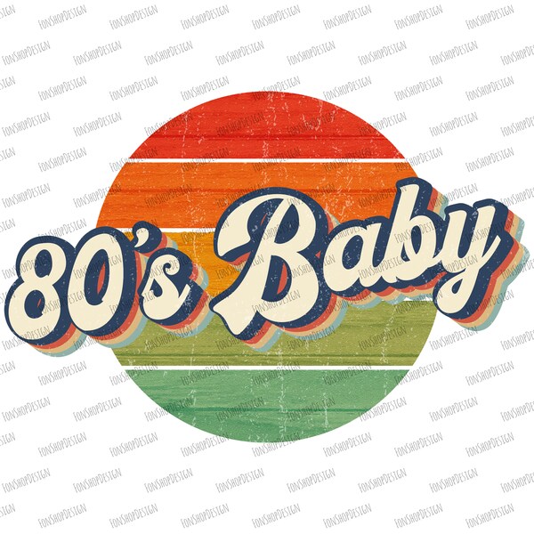 Diseño de clipart PNG de bebé retro de los 80 (descarga digital)