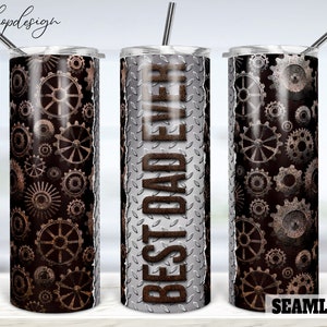 El mejor vaso sin costuras de papá, vaso de 20 oz, vaso delgado, cónico y recto, gráficos de sublimación, descarga digital, envolver diseños Png