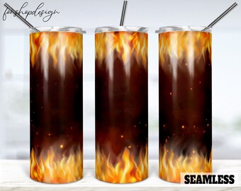 Fire Flames Tumbler Sublimation Design, Seamless Lava Wrap (Digital Download)