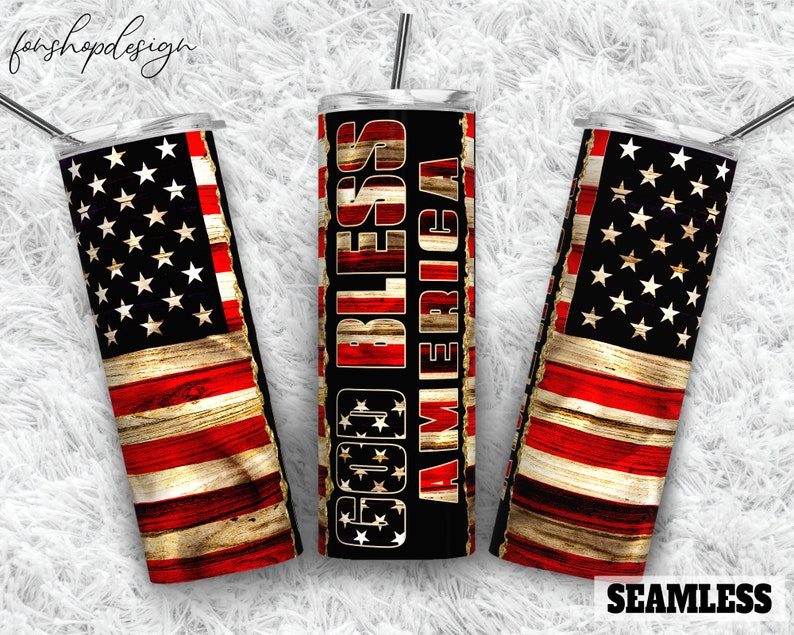 God bless america tumbler template