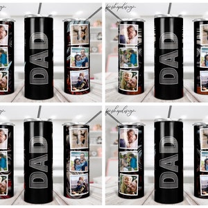 Vaso de motor de papá, marco de fotos, vaso flaco de 20 oz, regalo del día del padre, gráficos de sublimación, descarga digital, diseño Wrap Png