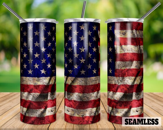 American Flag Seamless 20oz Skinny Tapered & Straight Tumbler | Etsy
