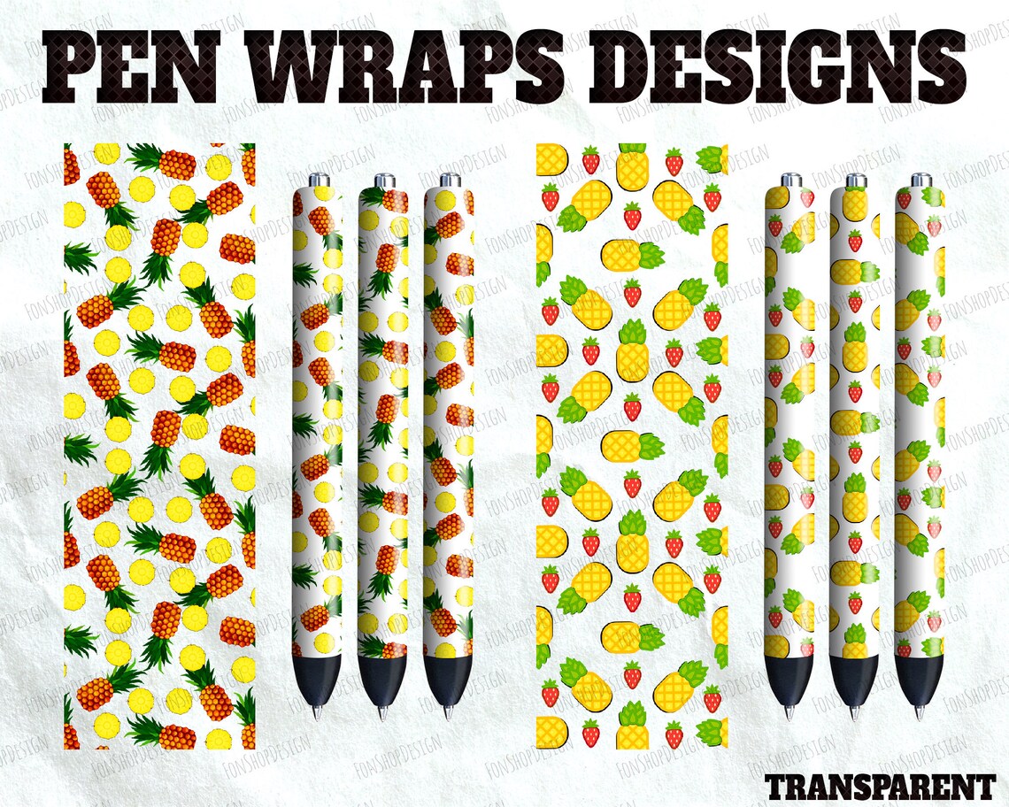 pineapple seamless pen wrap file set waterslide or