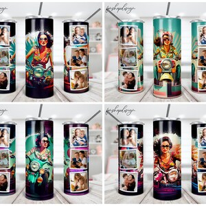 I Love Mom Tumbler, porta-retratos, copo skinny de 20 onças, estilo retrô, gráficos de sublimação, download digital, envoltório completo, designs Png