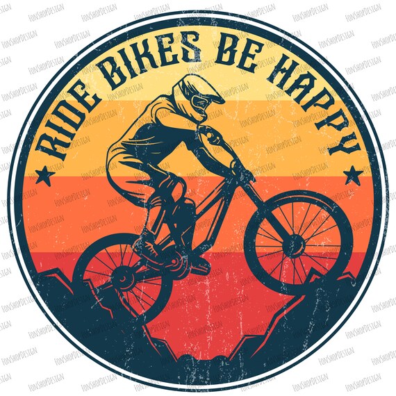 Retro Ride Bikes Be Happy Vintage Sublimation Png Motorcycle Etsy