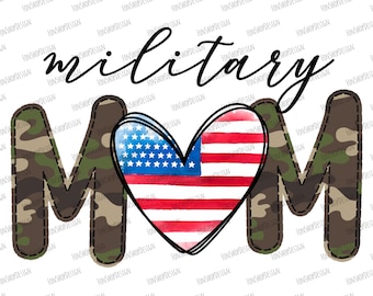 Mom Military Camo American Flag Design (PNG Digital Download)