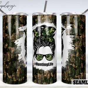 Jagdleben Nahtlose Sublimation, 20 Oz Tumbler, Skinny Tumbler, Tapered & Straight, Sublimationsgrafik, Digitaler Download, Png Designs