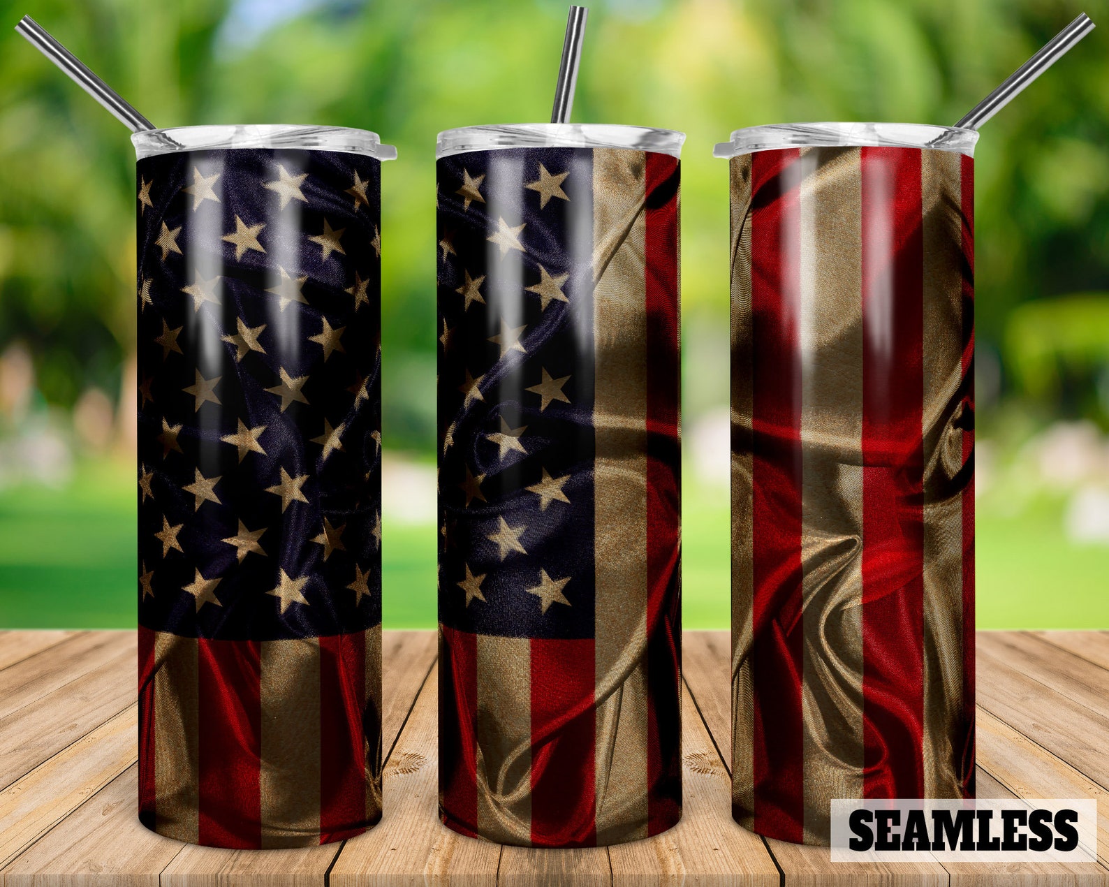 American Flag Seamless 20oz Skinny Tapered & Straight Tumbler | Etsy