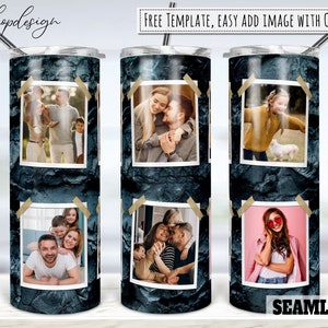 Stone Photo Frame 20oz Skinny Tapered And Straight Tumbler Sublimation, Waterslide Digital Design Full Tumbler Wrap Png Digital Download