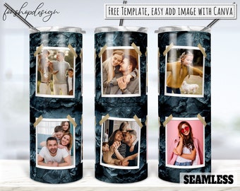 Stone Photo Frame 20oz Tumbler Sublimation Design (Digital Download)