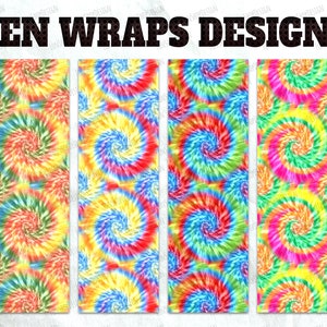 Tie Dye Seamless Pen Wrap File Set, Waterslide Or Printable Vinyl Png File, Pen Packaging, Epoxy Pens Wraps, Png Instant Download