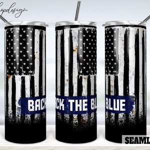 Weathered png back the blue thin line police officer